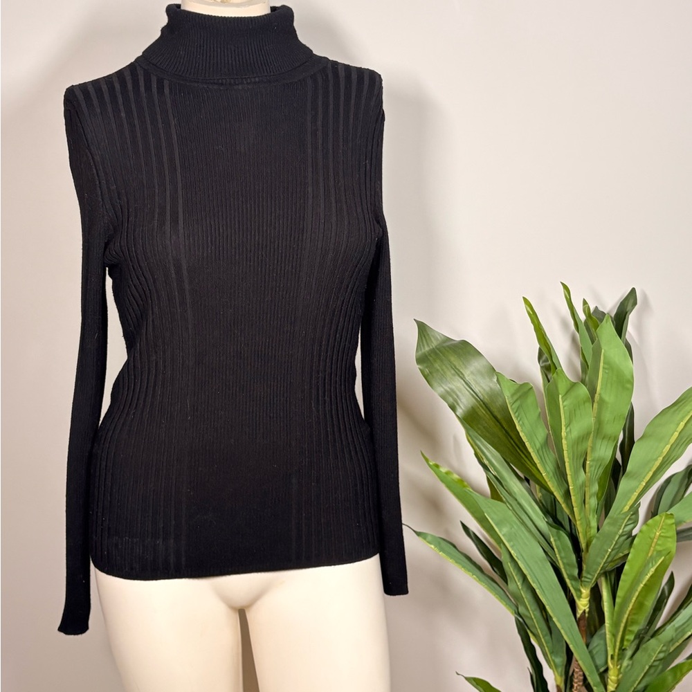 White House Black Market Classic Black Turtleneck Sweater